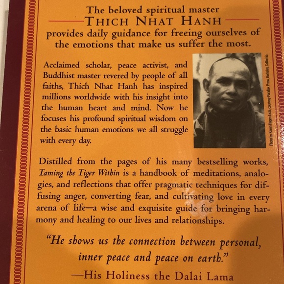 “Taming the Tiger Within” Paperback - Picture 2 of 2